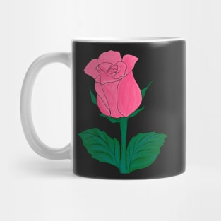 Pink Rose Watercolor Drawing Mug